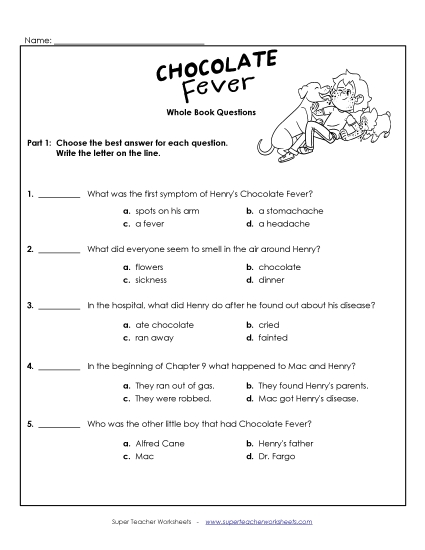 Whole Book - Whole Book Questions (Printable PDF Worksheet)