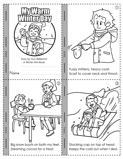 Seasons - Winter: My Warm Winter Day  (Printable PDF Worksheet)