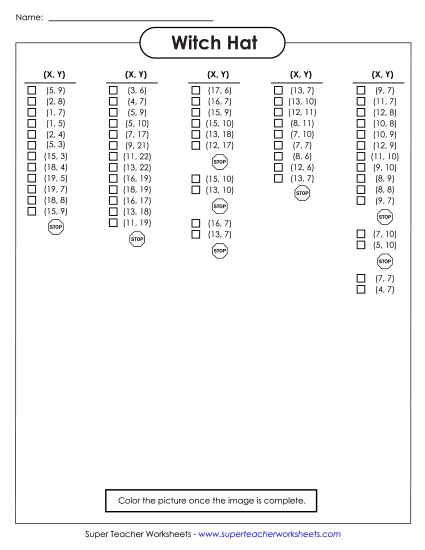 20x25 Grid: Basic - Witch's Hat (Printable PDF Worksheet)