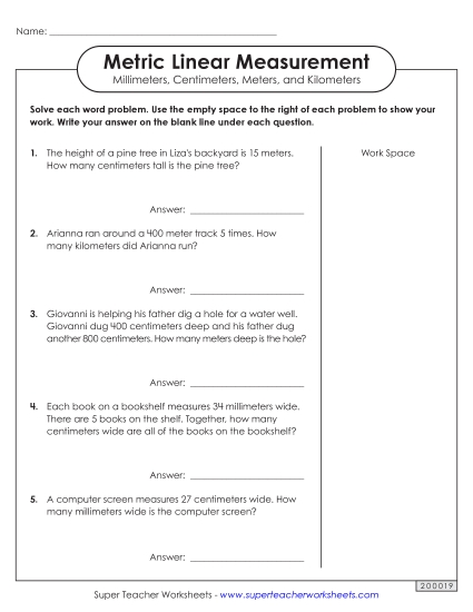 Mixed-Unit Measuring and Converting - Word Problems: Converting Metric Units (Printable PDF Worksheet)