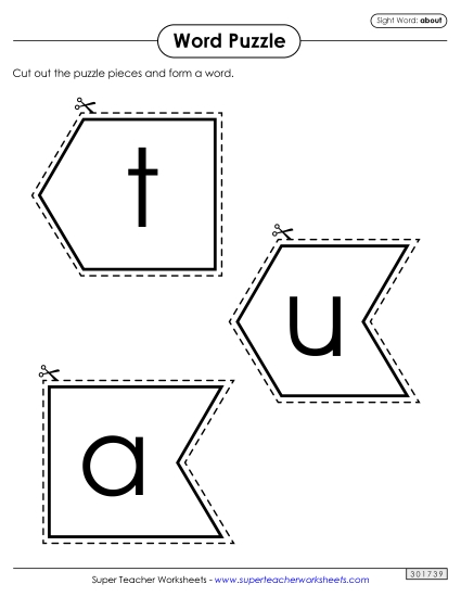 Word Puzzle: About (Printable PDF Worksheet)