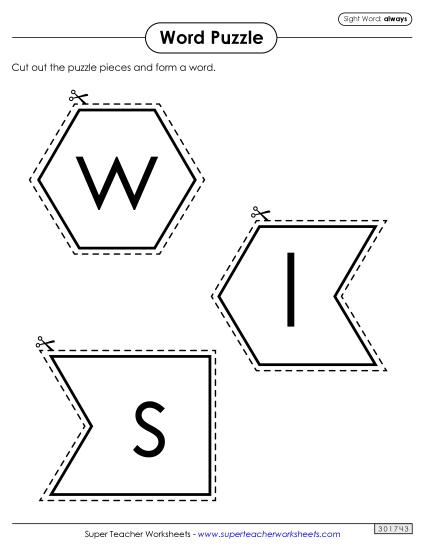Word Puzzle: Always (Printable PDF Worksheet)