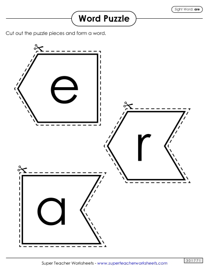 Word Puzzle: Are (Printable PDF Worksheet)