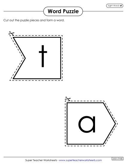 Word Puzzle: At (Printable PDF Worksheet)