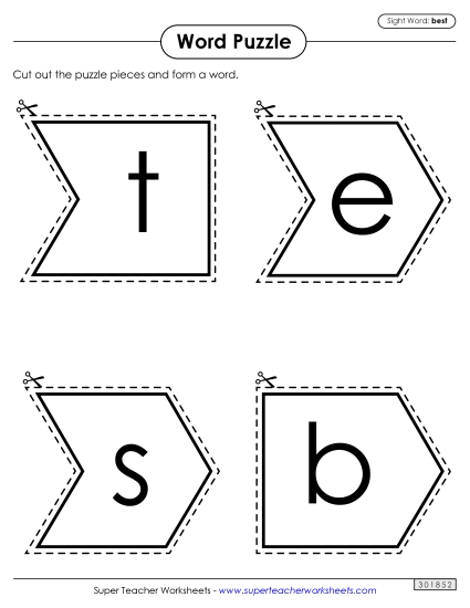 Word Puzzle: Best (Printable PDF Worksheet)