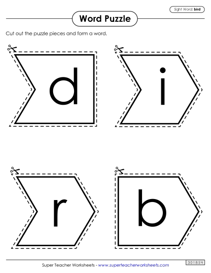 Word Puzzle: Bird (Printable PDF Worksheet)