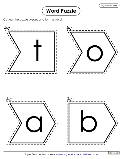 Word Puzzle: Boat (Printable PDF Worksheet)