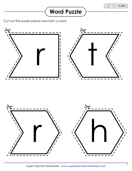 Word Puzzle: Brother (Printable PDF Worksheet)