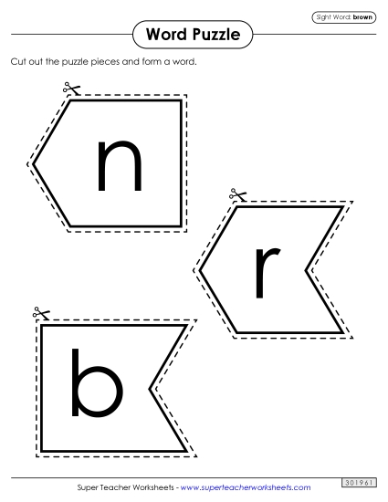 Word Puzzle: Brown (Printable PDF Worksheet)