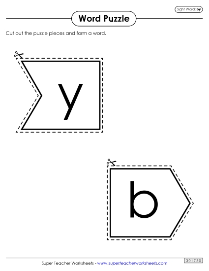 Word Puzzle: By (Printable PDF Worksheet)