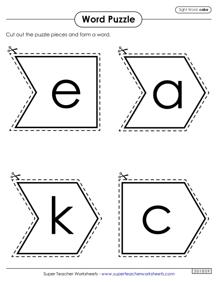 Word Puzzle: Cake (Printable PDF Worksheet)