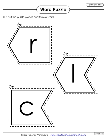 Word Puzzle: Color (Printable PDF Worksheet)