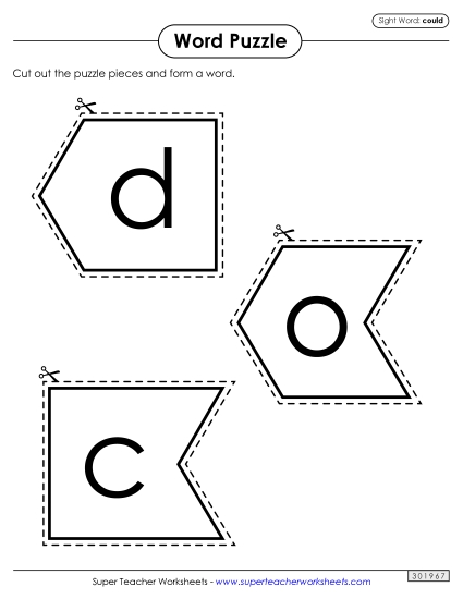 Word Puzzle: Could (Printable PDF Worksheet)