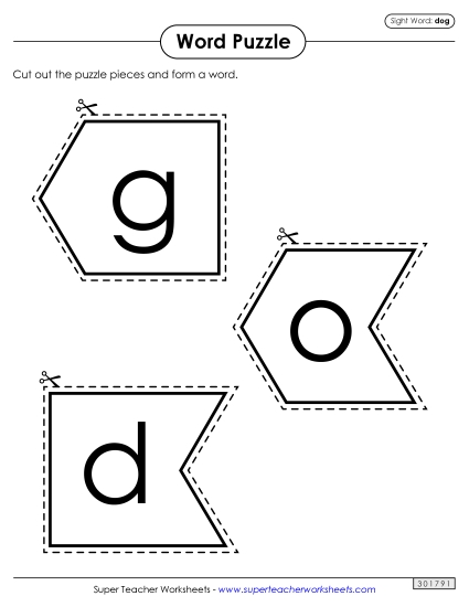 Word Puzzle: Dog (Printable PDF Worksheet)