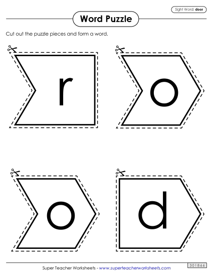 Word Puzzle: Door (Printable PDF Worksheet)