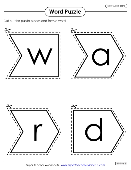 Word Puzzle: Draw (Printable PDF Worksheet)