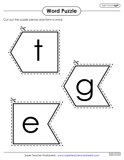 Word Puzzle: Eight (Printable PDF Worksheet)