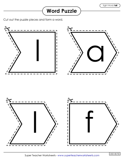 Word Puzzle: Fall (Printable PDF Worksheet)