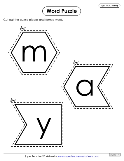 Word Puzzle: Family (Printable PDF Worksheet)