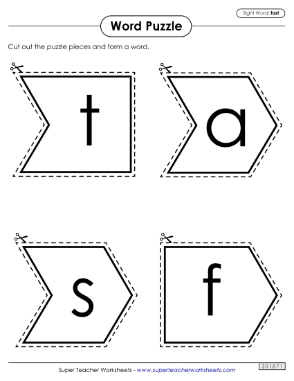 Word Puzzle: Fast (Printable PDF Worksheet)