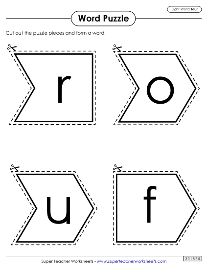 Word Puzzle: Four (Printable PDF Worksheet)