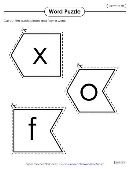 Word Puzzle: Fox (Printable PDF Worksheet)