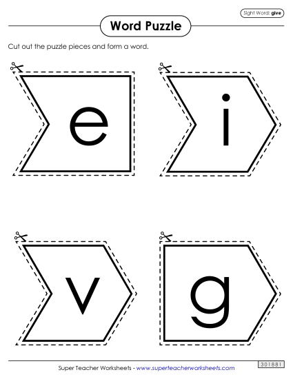 Word Puzzle: Give (Printable PDF Worksheet)