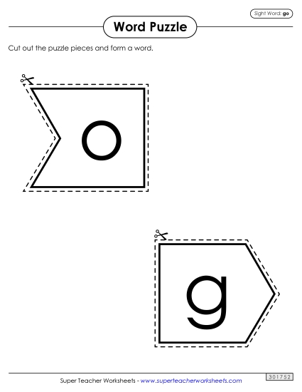 Word Puzzle: Go (Printable PDF Worksheet)