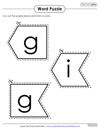 Word Puzzle: Going (Printable PDF Worksheet)