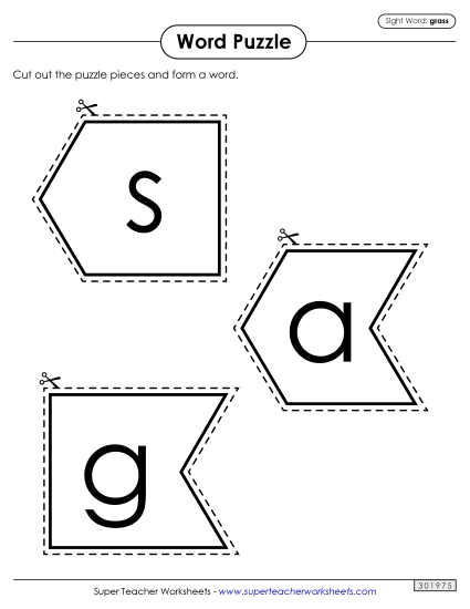 Word Puzzle: Grass (Printable PDF Worksheet)
