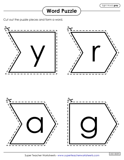 Word Puzzle: Gray (Printable PDF Worksheet)