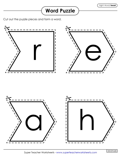 Word Puzzle: Hear (Printable PDF Worksheet)