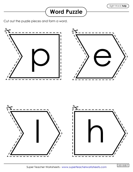 Word Puzzle: Help (Printable PDF Worksheet)