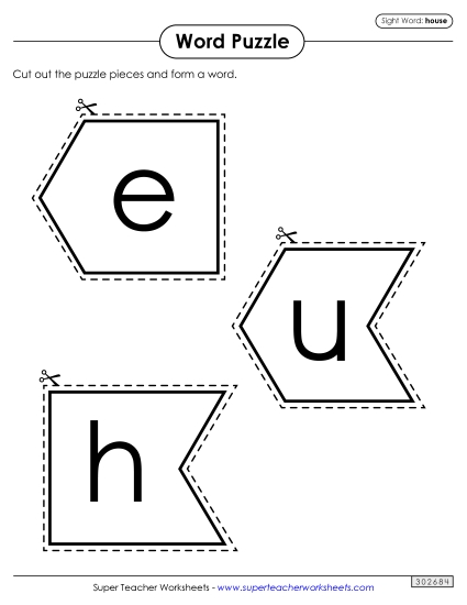 Word Puzzle: House (Printable PDF Worksheet)