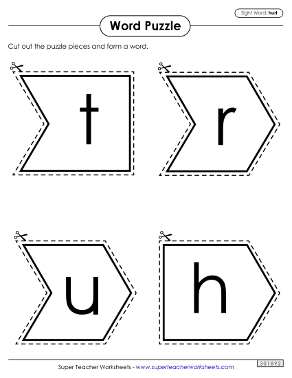 Word Puzzle: Hurt (Printable PDF Worksheet)