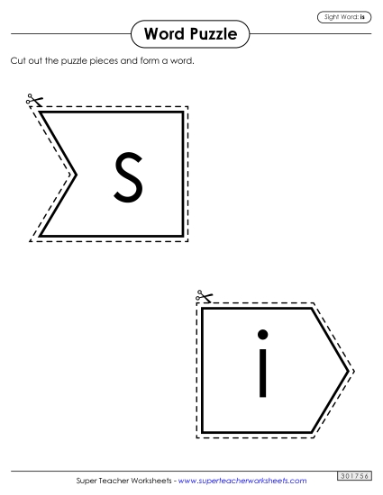 Word Puzzle: Is (Printable PDF Worksheet)