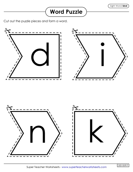 Word Puzzle: Kind (Printable PDF Worksheet)