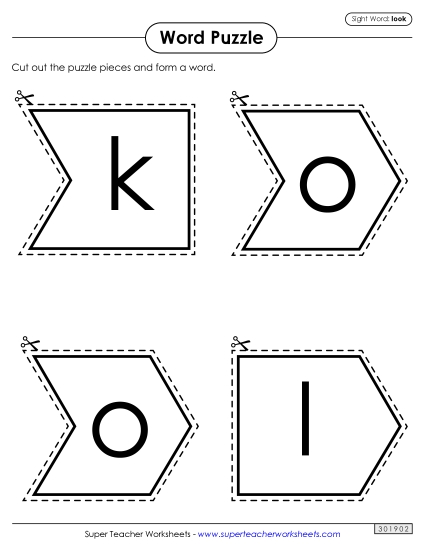 Word Puzzle: Look (Printable PDF Worksheet)