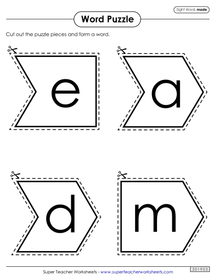 Word Puzzle: Made (Printable PDF Worksheet)