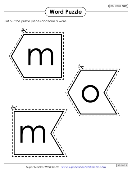 Word Puzzle: Mom (Printable PDF Worksheet)