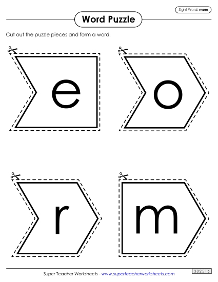 Word Puzzle: More (Printable PDF Worksheet)
