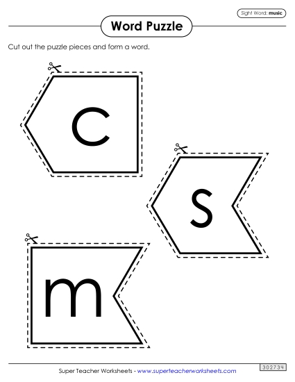 Word Puzzle: Music (Printable PDF Worksheet)
