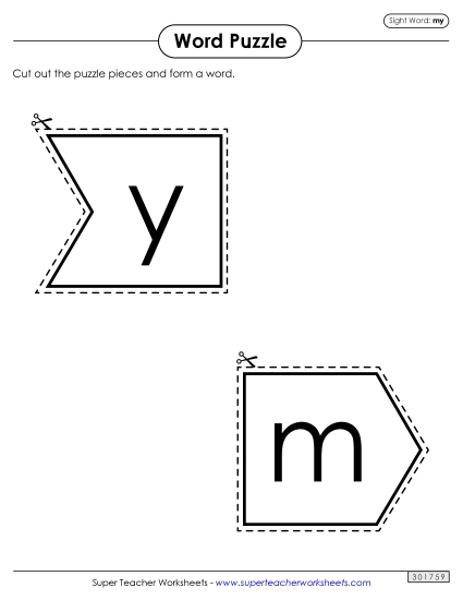 Word Puzzle: My (Printable PDF Worksheet)