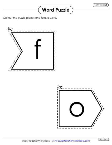 Word Puzzle: Of (Printable PDF Worksheet)