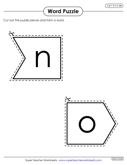 Word Puzzle: On (Printable PDF Worksheet)