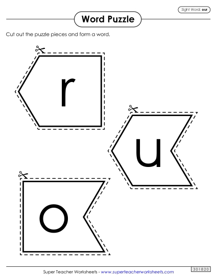 Word Puzzle: Our (Printable PDF Worksheet)