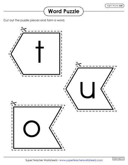 Word Puzzle: Out (Printable PDF Worksheet)