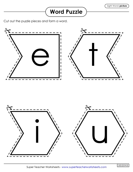 Word Puzzle: Picture (Printable PDF Worksheet)