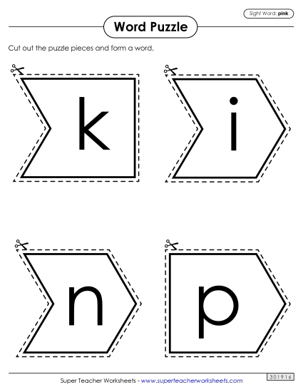 Word Puzzle: Pink (Printable PDF Worksheet)