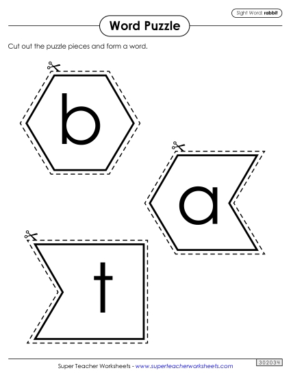 Word Puzzle: Rabbit (Printable PDF Worksheet)